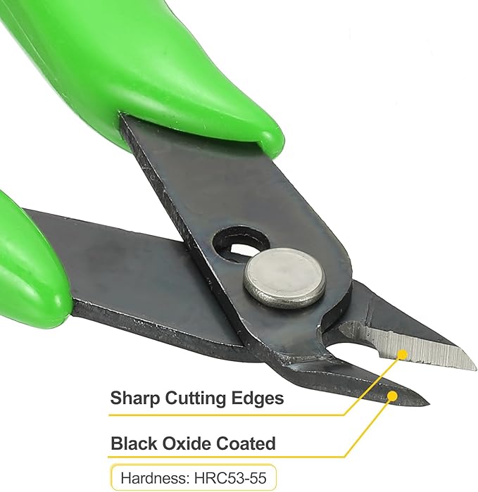HARFINGTON 2pcs 5" Flush Cut Pliers Small Precision Wire Cutter Side Cutter Diagonal Cutting Pliers for Jewelry Model Electronic 3D Print, Green
