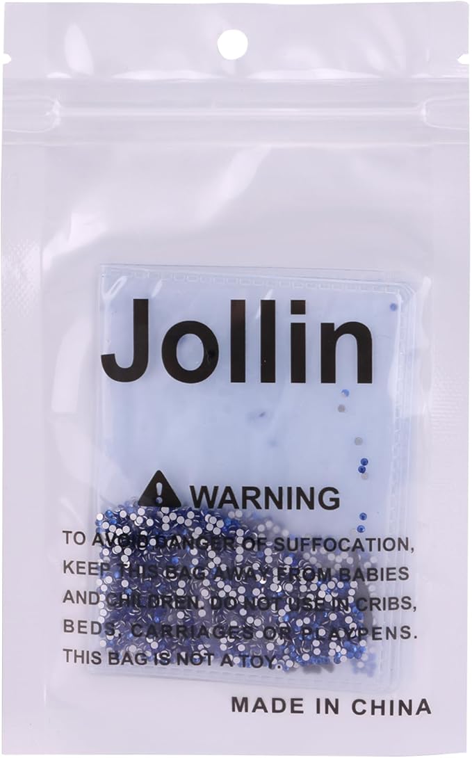 Jollin 2880pcs Flatback Rhinestones Glue Fix Crystal Glass Diamantes Gems for Crafting Nail Art Crafts Decorations Clothes Shoes 1.4 mm (ss3, Sapphire)