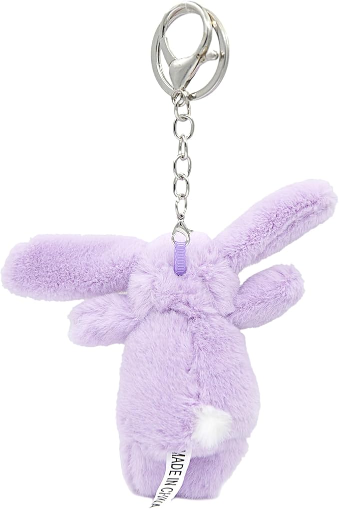 Cute Bunny Bag Charm, Kawaii Bunny Keychain 3.5" Inch Mini Rabbit Purse Charm Decoration for Women Girls