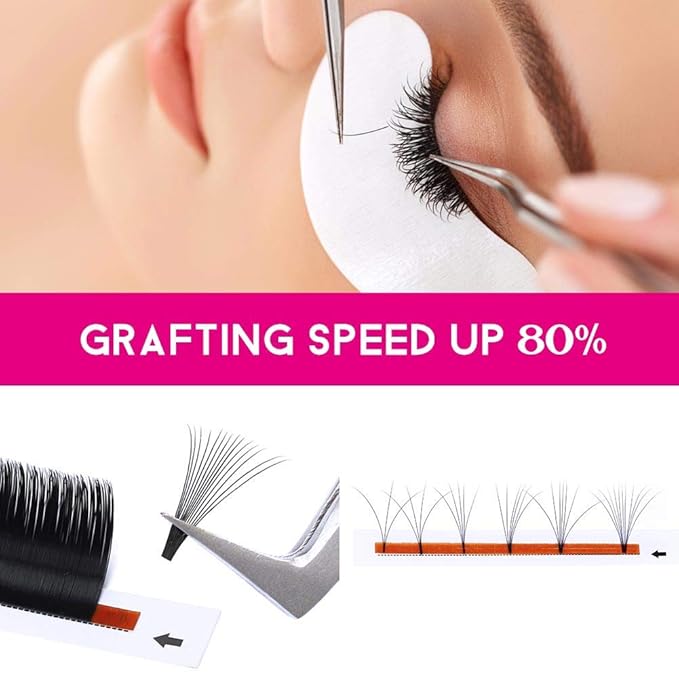 Lash Extensions Volume Fans Easy Volume Lashes 0.05 D Curl 19mm 2D-10D Easy Fanning Lash Extensions Professional Salon Use by FADLASH (0.05-D, 19mm)