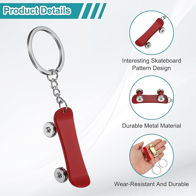 PATIKIL SkateBoard Keychain, Skate Board Key Chain Sport Pendant Key Rings Bag Backpack Decor Car Keychain