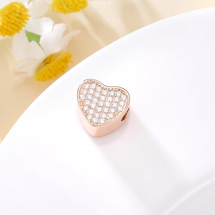 LONAGO 925 Sterling Silver Personalized Photo Charm Fit Compatible for Bracelet Necklace Customized Heart Round Shape Picture Bead