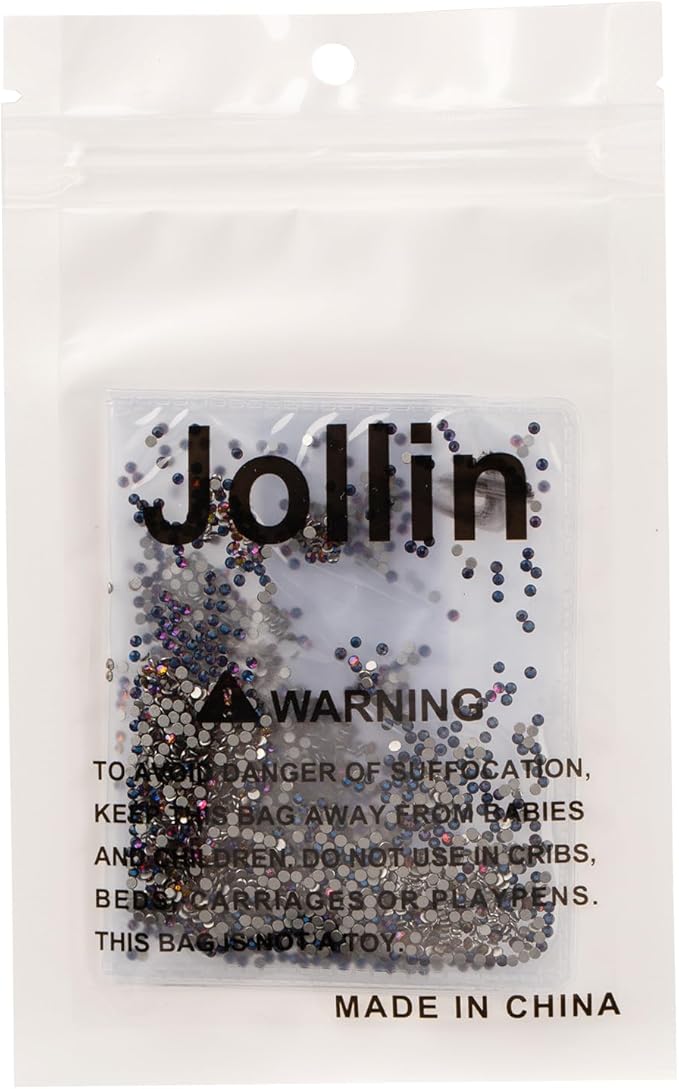 Jollin Glue Fix Crystal Flatback Rhinestones Glass Diamantes Gems for Crafting Nail Art Crafts Decorations Clothes Shoes 1.6mm (ss4 2880pcs, Blue Blaze)