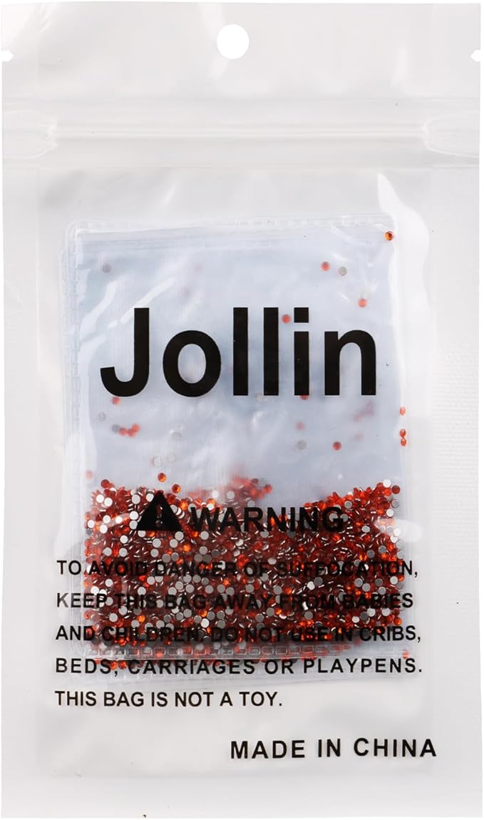 Jollin Glue Fix Crystal Flatback Rhinestones Glass Diamantes Gems for Crafting Nail Art Crafts Decorations Clothes Shoes 1.6mm (ss4 2880pcs, Lt Siam)