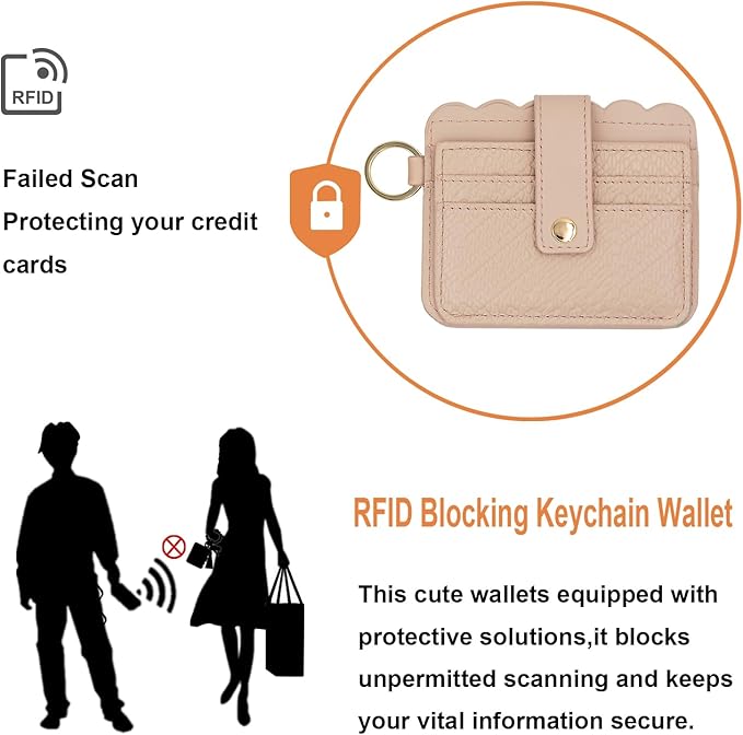 Keychain Wallet Wristlet Small Credit Card Holder Bracelet Key Chain Purse Bangle Tassel Beads Key Rings for Women