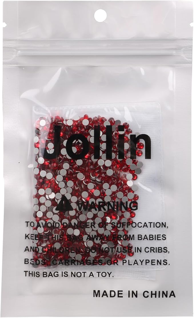 Glue Fix Flatback Rhinestones Glass Diamantes Gems for Nail Art (ss12 1440pcs, Siam)