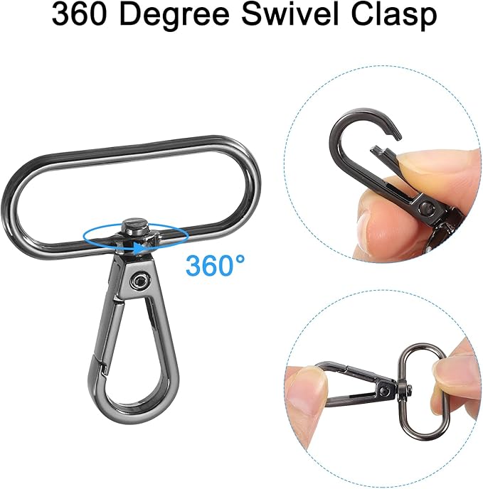 uxcell 12 Pcs Swivel Clasp Hook, 1.5" Purse Snap Clasps Detachable for Bag, Grey