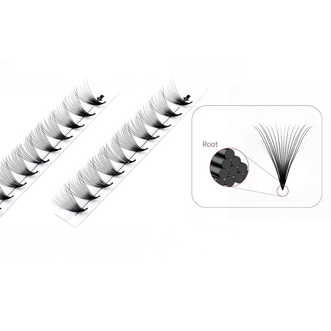 Lashes Extension Premade Volume 16D 0.07 D Curl Mixed Tray Eyelash Extensions Premade Fans Lashes Middle Stem and Long Stem Pro Point Volume Lash Extensions (16D-0.07-D, 8-14mm)