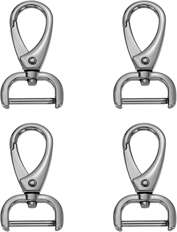 HARFINGTON 4pcs Detachable Snap Hook Swivel Clasp 3/4" (20mm) Zinc Alloy Lobster Claw Clasp for Keychain Lanyard Purse DIY Purse Strap, Gun Black