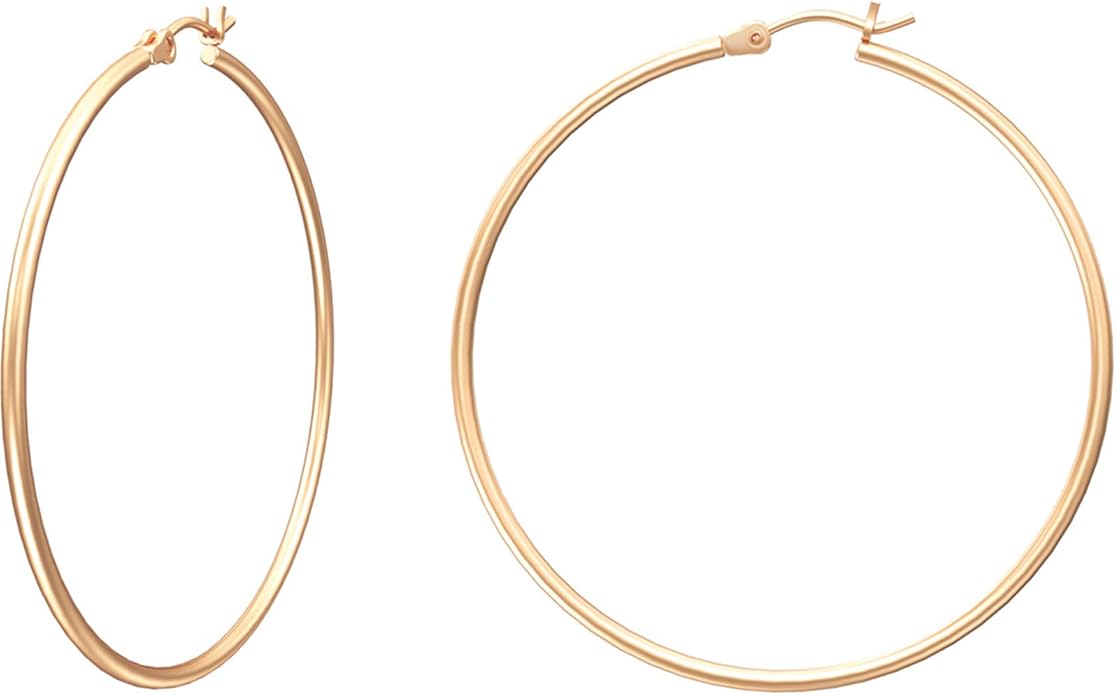 Gacimy Gold Hoop Earrings for Women 14K Real Gold Plated Hoops with 925 Sterling Silver Post