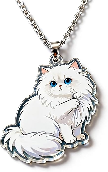 Trendy Cartoon Cat Necklace - Sturdy Alloy Chain, Colorful Acrylic Kitten Pendant, Ideal Gift for Cat Enthusiasts and Casual Outfits