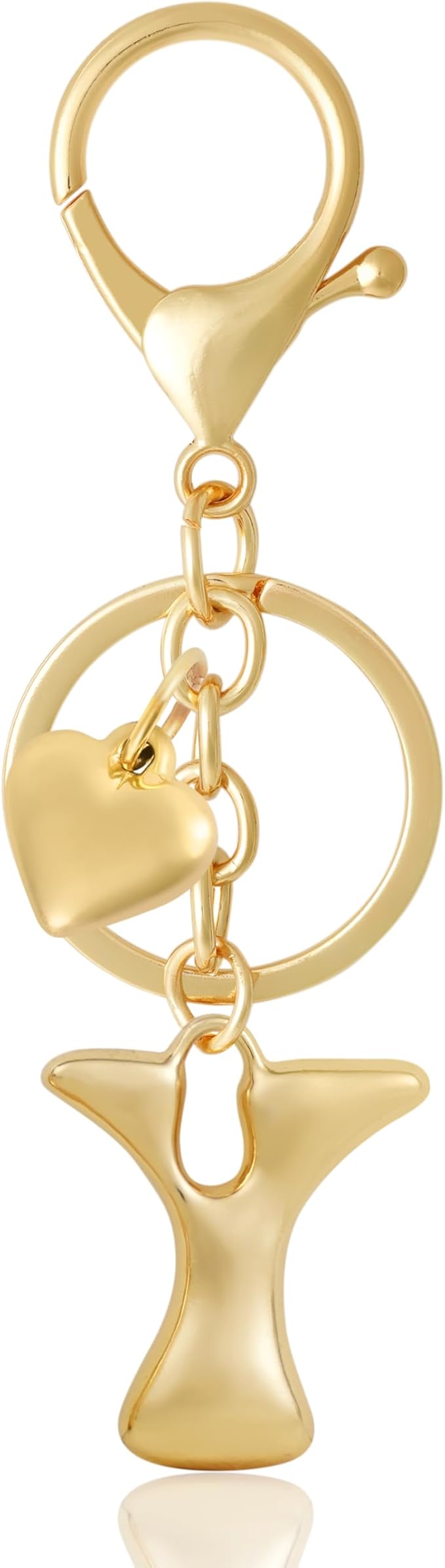Heart Bubble Letter Keychain for Women, Girls - Cute Keychain with Initial - Alphabet Keychain for Bag Charm, Handbag