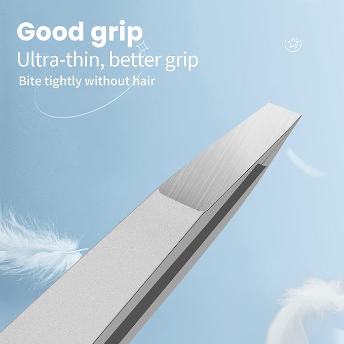 ZERNBER Eyebrow Hair Removal Tweezers, Slant Tweezer Handmade Professional Eyebrow Facial & Hair Remover Better closure Stainless Steel