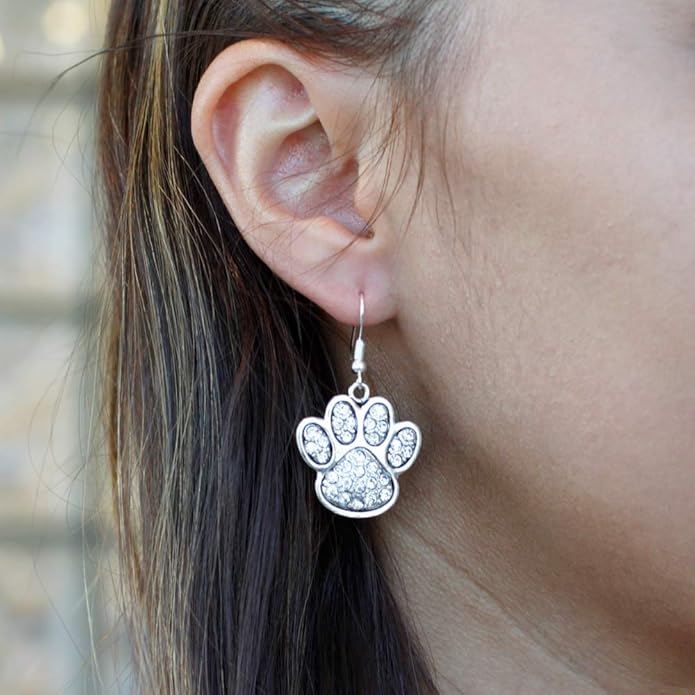 Inspired Silver - Silver Customized Charm French Hook Drop Earrings with Cubic Zirconia Jewelry