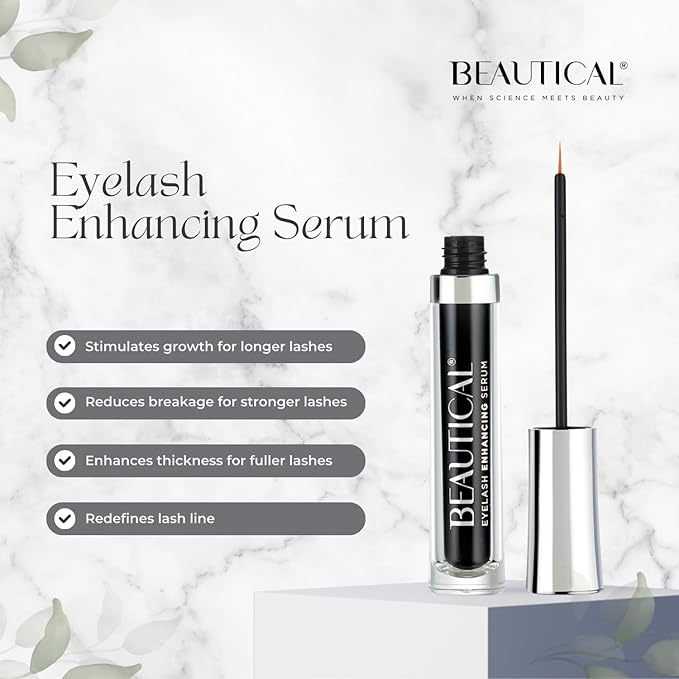 BEAUTICAL Eyelash Serum – Lash Enhancing & Conditioning Formula with Botanical Ingredients for the Appearance of Fuller, Shinier & Healthier-Looking Lashes – Nourishing Lash Care, 3ml