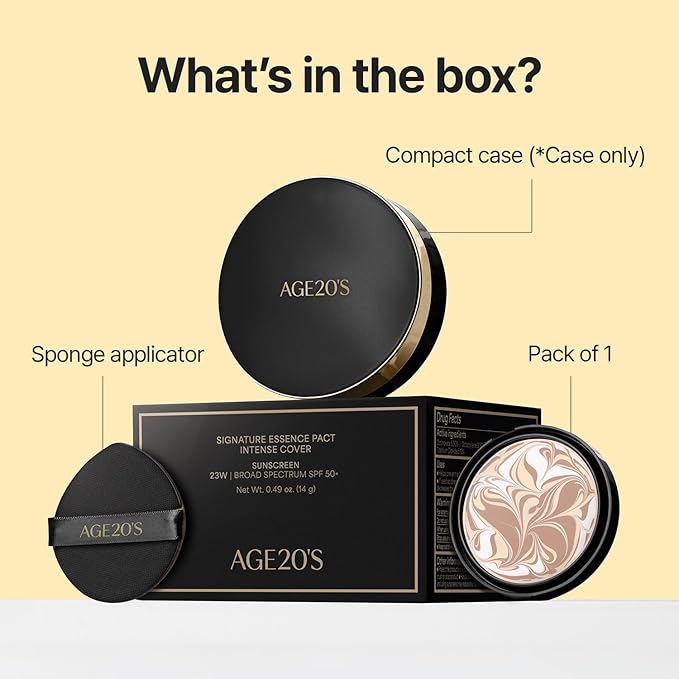 [NEW] AGE20'S Signature Essence Pact | 15C PEARL | Vegan Korean Cushion Foundation | Pack of 1 | Cream Foundation, Dewy & Glow Finish, Natural Coverage, SPF 50+