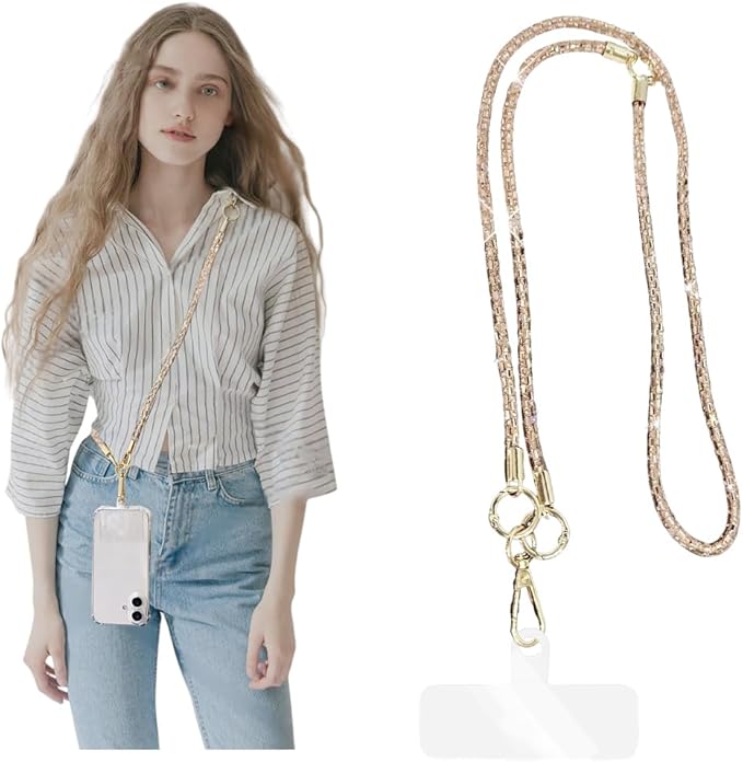 2Pcs Phone Crossbody Lanyard and Wrist Strap, Universal Cell Phone Lanyard Strap with 2Tether Tab