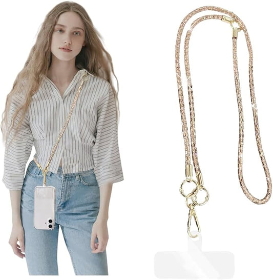 2Pcs Phone Crossbody Lanyard and Wrist Strap, Universal Cell Phone Lanyard Strap with 2Tether Tab