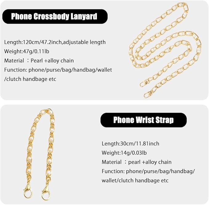 2Pcs Phone Crossbody Lanyard and Wrist Strap, Universal Cell Phone Lanyard Strap with 2Tether Tab
