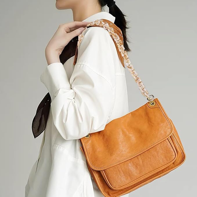 47.24"/120cm DIY Acrylic Resin Replacement Chain Purse Shoulder Strap with Buckle, Beige Rectangle Chain Link