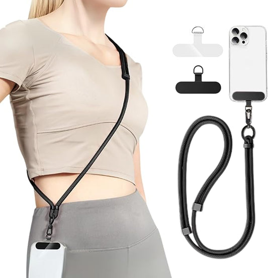 Moyad Crossbody Phone Lanyard, Anti-Theft Cell Phone Strap with 2 Tether Tab for iPhone, Universal Adjustable Neck Holder