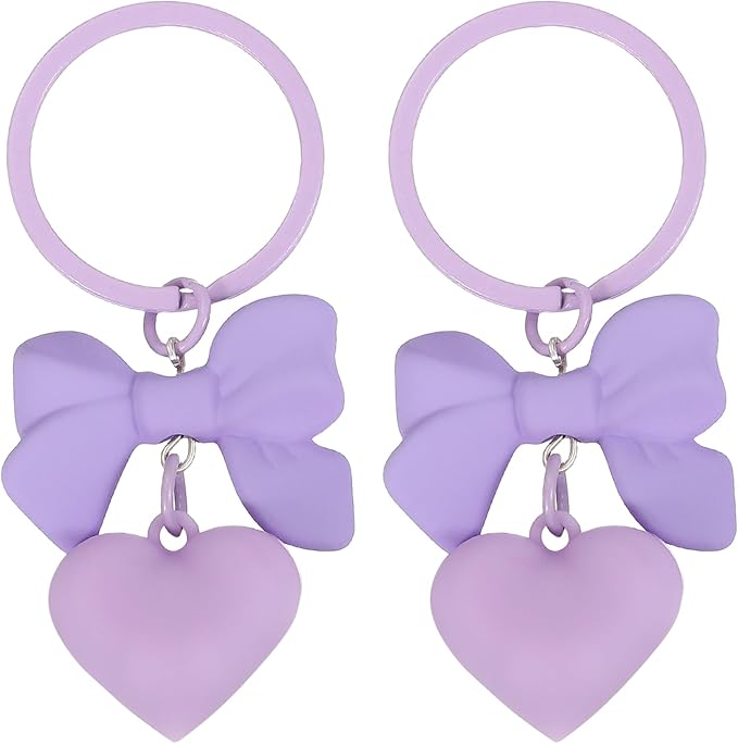 PATIKIL Cute Heart Keychain for Women, Bow Heart Purse Charm Bag Charm Accessories for Handbag Car Purse Backpack Wallet