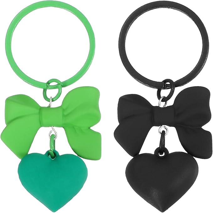 PATIKIL Cute Heart Keychain for Women, Bow Heart Purse Charm Bag Charm Accessories for Handbag Car Purse Backpack Wallet