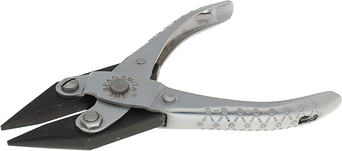 The Beadsmith Parallel Pliers – Chain Nose Jaws – Uniform Pressure to Provide a Consistent Grip – Textured Metal Handles – Steel Tool for Jewelry Making
