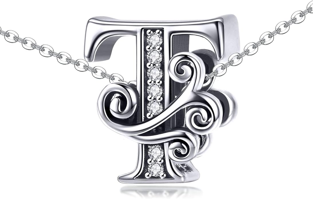 925 Sterling Silver Letter Charms for Pandora Bracelets Alphabet Initial Charms Beads Birthday Christmas Jewelry Gift for Women