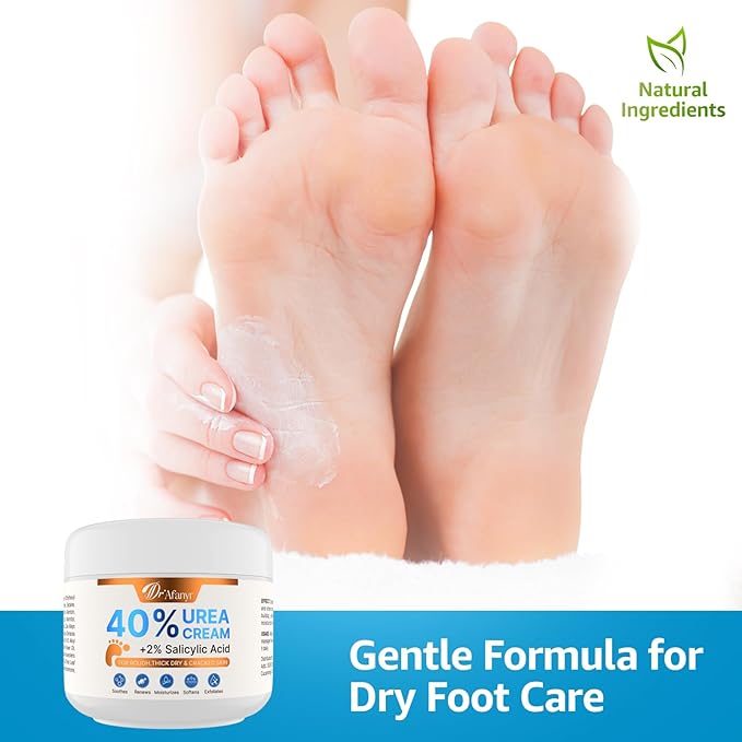 DR.Afanyr 40% Urea Cream for Feet – Foot Cream with 2% Salicylic Acid for Dry Cracked Heels and Feet, Urea 40% Foot Lotion, Formulated with Shea Butter, Tea Tree Oil for Deep Moisturizing(5.29oz)