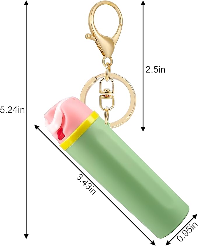 Mini Trendy Bottle Keychain Accessories Compatible with Owala Water Cute Tumbler Cup Chapstick Lip Balm Holder Charms