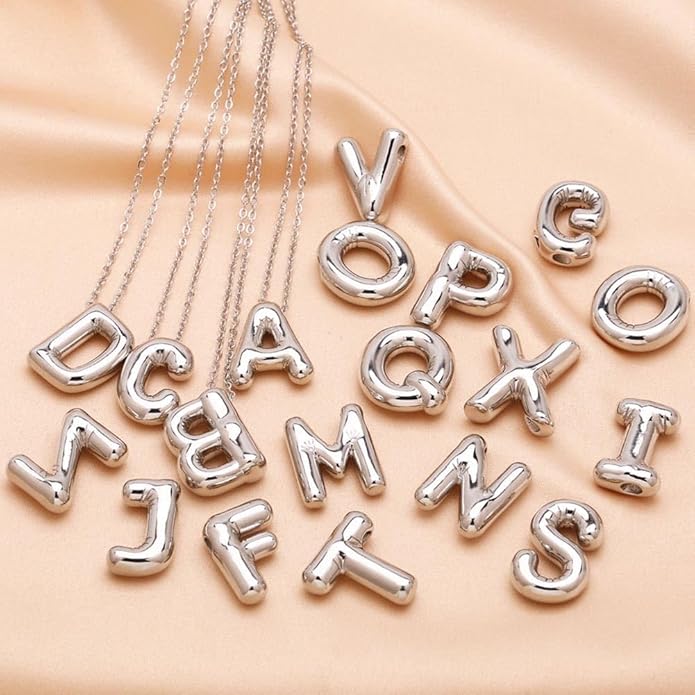 PANSHI Gold Initial Necklaces Gifts for Teen Girls Women Girlfriend Teen Girl Gifts Trendy Stuff Layered Bubble Letter Necklace Gold Jewelry Birthday Gift