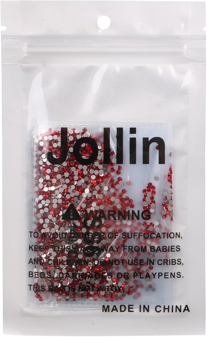 Jollin Glue Fix Crystal Flatback Rhinestones Glass Diamantes Gems for Nail Art Crafts Decorations Clothes Shoes(ss6 2880pcs, Siam)