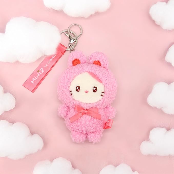 Anirollz Miniz Plush Charm Cute Stuffed Animal Keychain Kawaii Mini Bag Accessory Collectible Pocket Toy for Kids & Adults