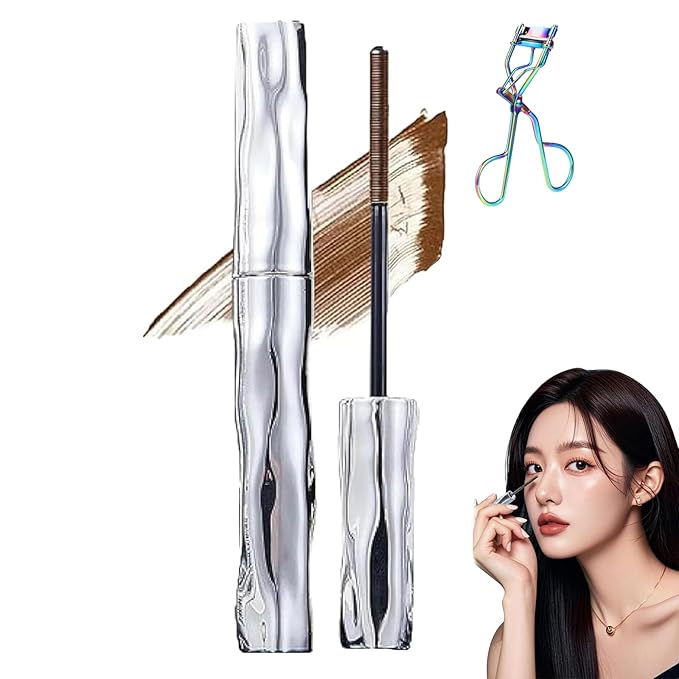 Zkyo Steel Tube Eyelash Prime𝐫, Eyelash Primer,Tubular Eyelash Primer,WaterproofLong Curling Mascara,Natural And Non-Smudged, Hydrofix Fiber Mascara (Brown)
