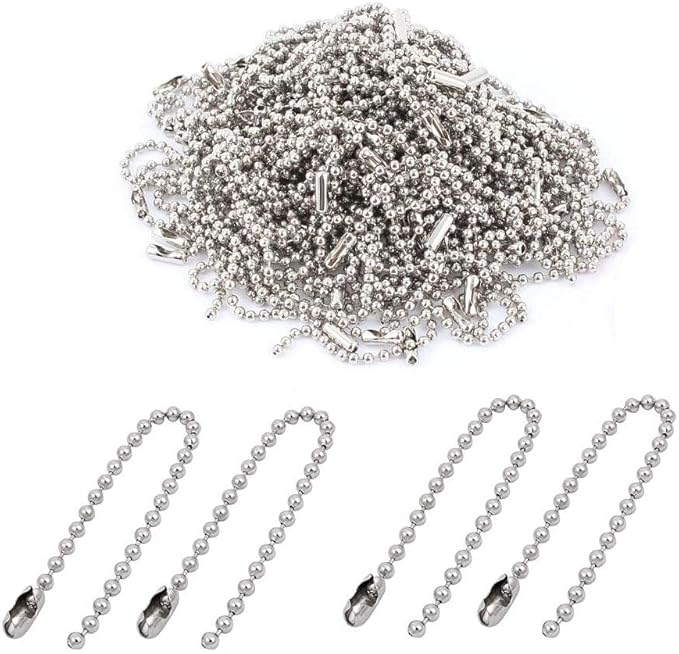 Ball Tag Key Chain Connector 6 Inch Long 2.4mm Bead Dia 120 Pcs