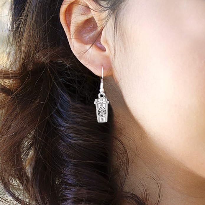 Inspired Silver - Silver Customized Charm French Hook Drop Earrings with Cubic Zirconia Jewelry