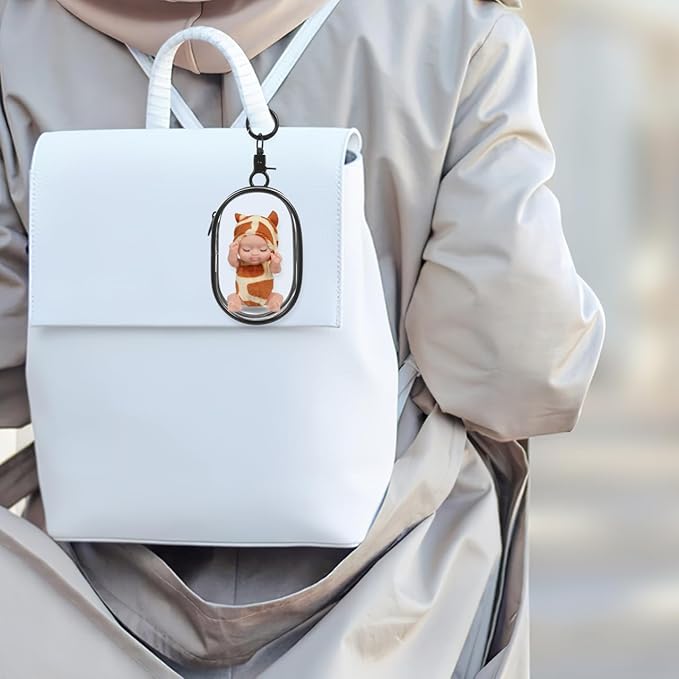KESYOO 4pcs Clear Figure Display Bags with Keychain for Small Doll Storage Transparent Doll Organizers for and Maintenance Zippered Pouches for Collectibles