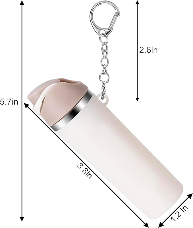 Mini Trendy Bottle Keychain Accessories Compatible with Owala Water Cute Tumbler Cup Chapstick Lip Balm Holder Charms