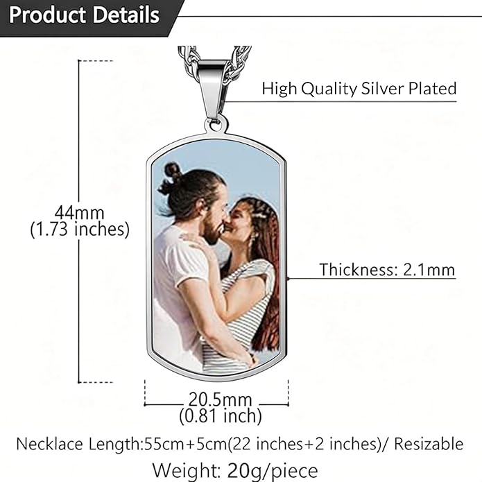 CLYLIFE Picture Necklace Personalized Photo,Custom Disc/Heart Pendant for Men Women Dad Mom Customized Necklace with Chain Photos Memorial Gifts for Mother's Day, Birthday, Anniversary