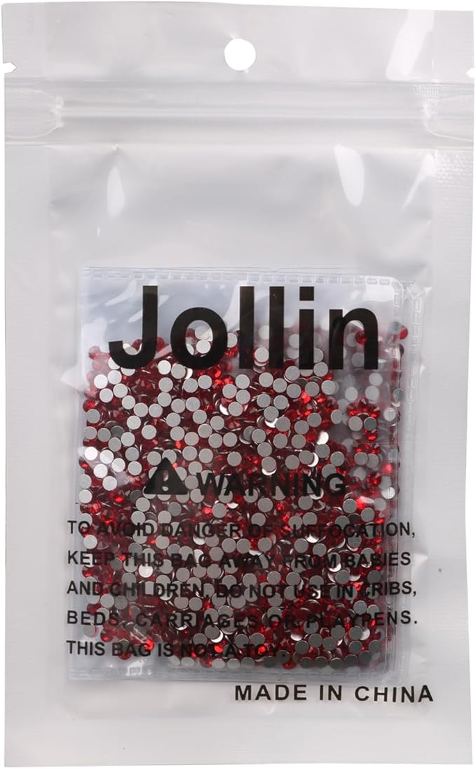 Jollin Glue Fix Crystal Flatback Rhinestones Glass Diamantes Gems for Nail Art Crafts Decorations Clothes Shoes(ss10 2880pcs, Siam)