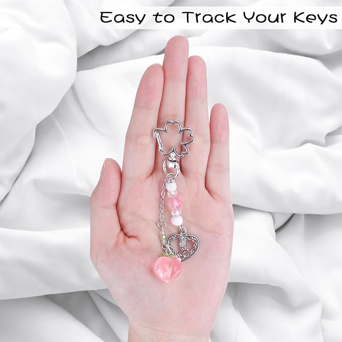Y2K Keychain Set Heart Butterfly Pearl Flower Bag Charms,Cute Aesthetic Accessories for Women Gifts Keys Bags Purse