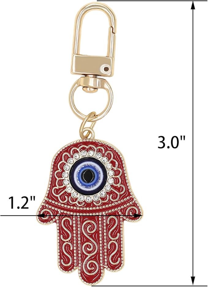 Evil Eye Keychain Hamsa Hand keychain Protection Charm for Men Women Car Key Ring Bag Purse Accessories