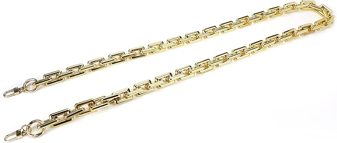 47.24"/120cm Acrylic Purse Shoulder Strap Chain Replacement Chain with Buckles (Rectangle Link), Gold
