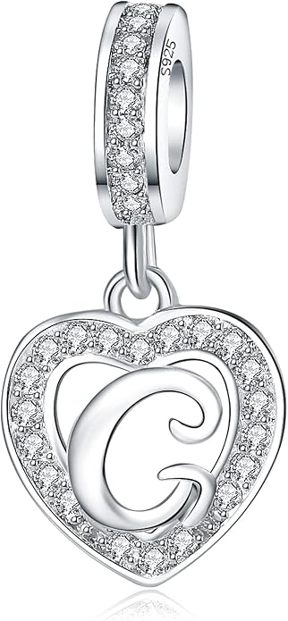 925 Sterling Silver Letter Charms A~Z Alphabet Charm Letter Beads fit Pandora European Bracelets fit Wife Mom Christmas Birthday Gift