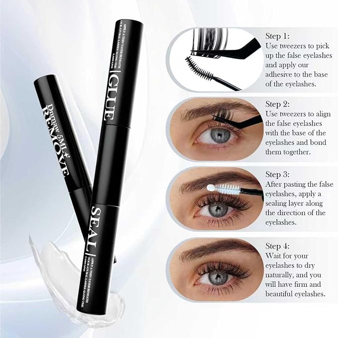 Luxury Lash Clusters Kit - Wispy & Fluffy Cluster Eyelash Extensions 8-16mm, 150H Wear | Korean Hypoallergenic PBT Fibers, Waterproof Glue & Seal | Gift Ready Premium Box (Volume-Sliver box)