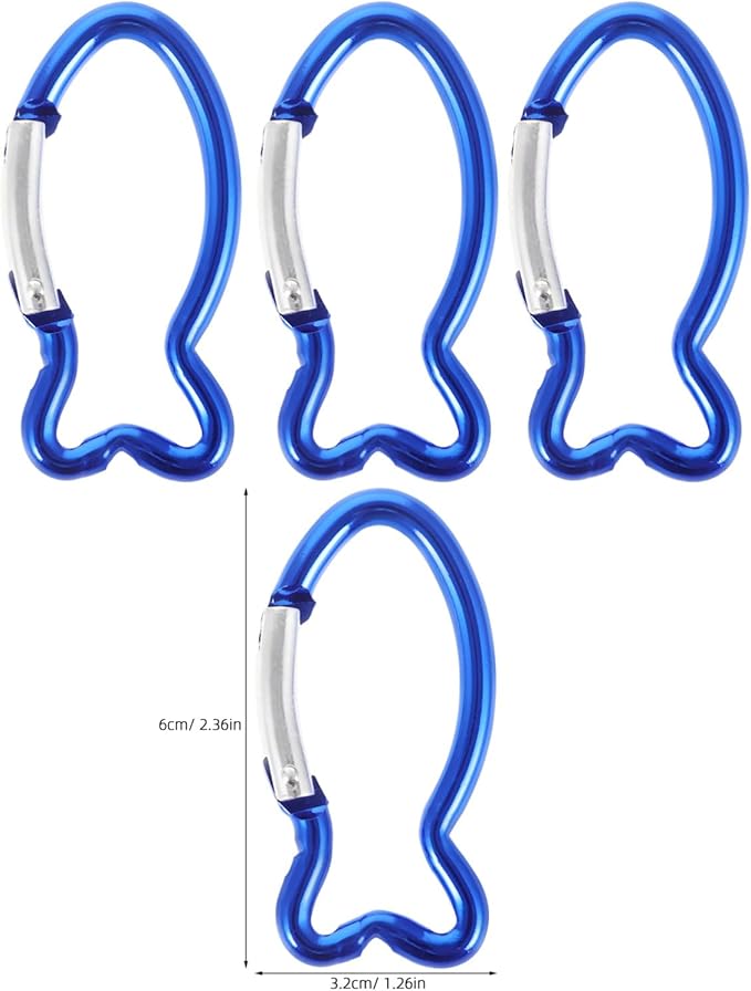 NOLITOY 10Pcs Fish Shaped Carabiner Clips: Aluminum Alloy Spring Hooks - Mountaineering Hooks for Outdoor Camping Hiking Fishing Backpack Belt Keys