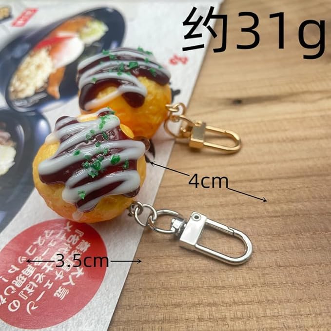 HSYHERE Men Women Creative Interesting Novelty Stylish Mini Simulated Food Orange Shrimp Keychain Key-ring Pendant