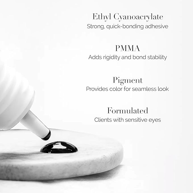 DLUX PROFESSIONAL Eyelash Extension Glue for Professionals - 9 Weeks Retention, 0.5 Sec Drying Time, Latex Free Semi Permanent Individual & Volume Lash Extension Glue