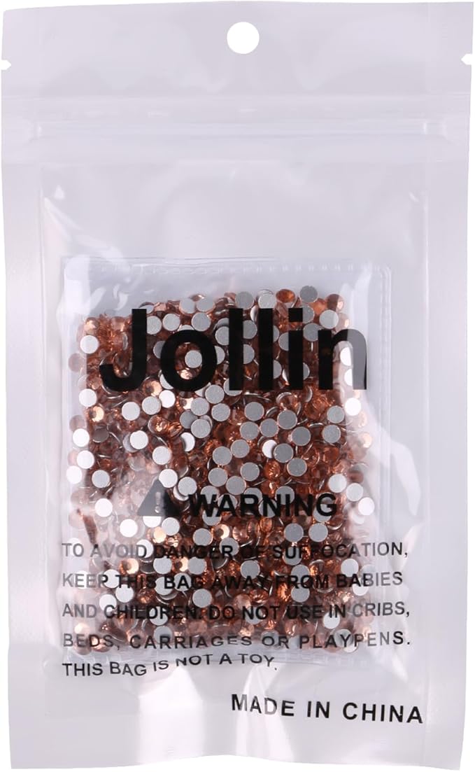 Jollin Glue Fix Crystal Flatback Rhinestones Glass Diamantes Gems for Crafting Nail Art Crafts Decorations Clothes Shoes 4.0mm (ss16 1440pcs, Champagne)